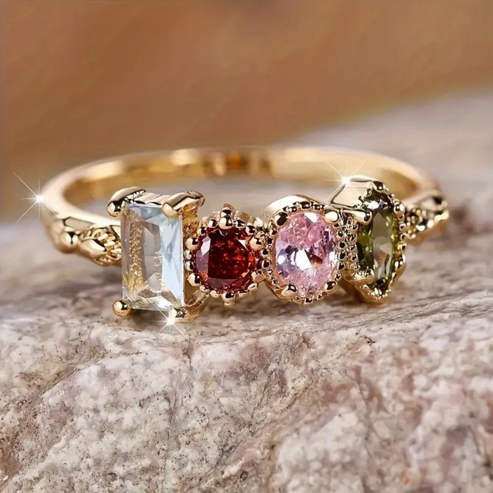 Multi-Color Gemstone Ring - Picture 2 of 2